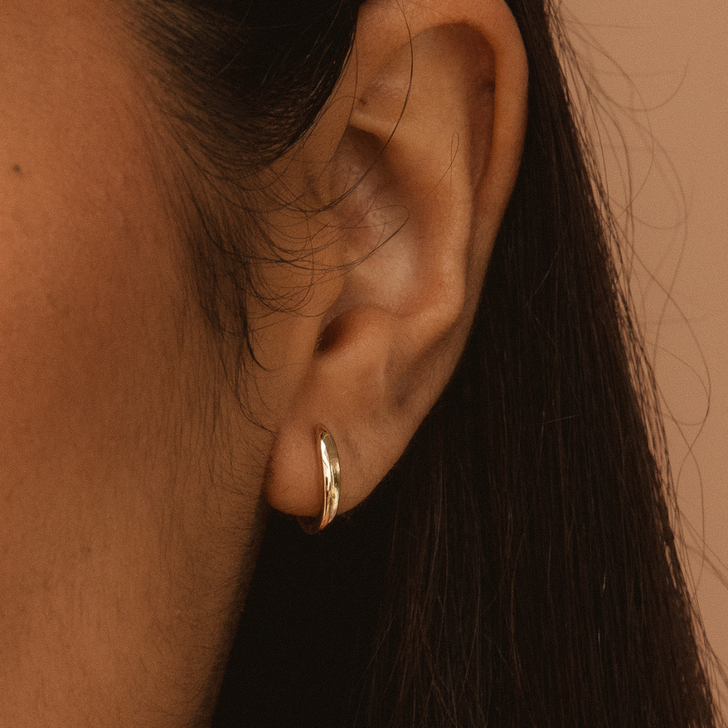 Simple Gold Hoops 14k Solid Gold