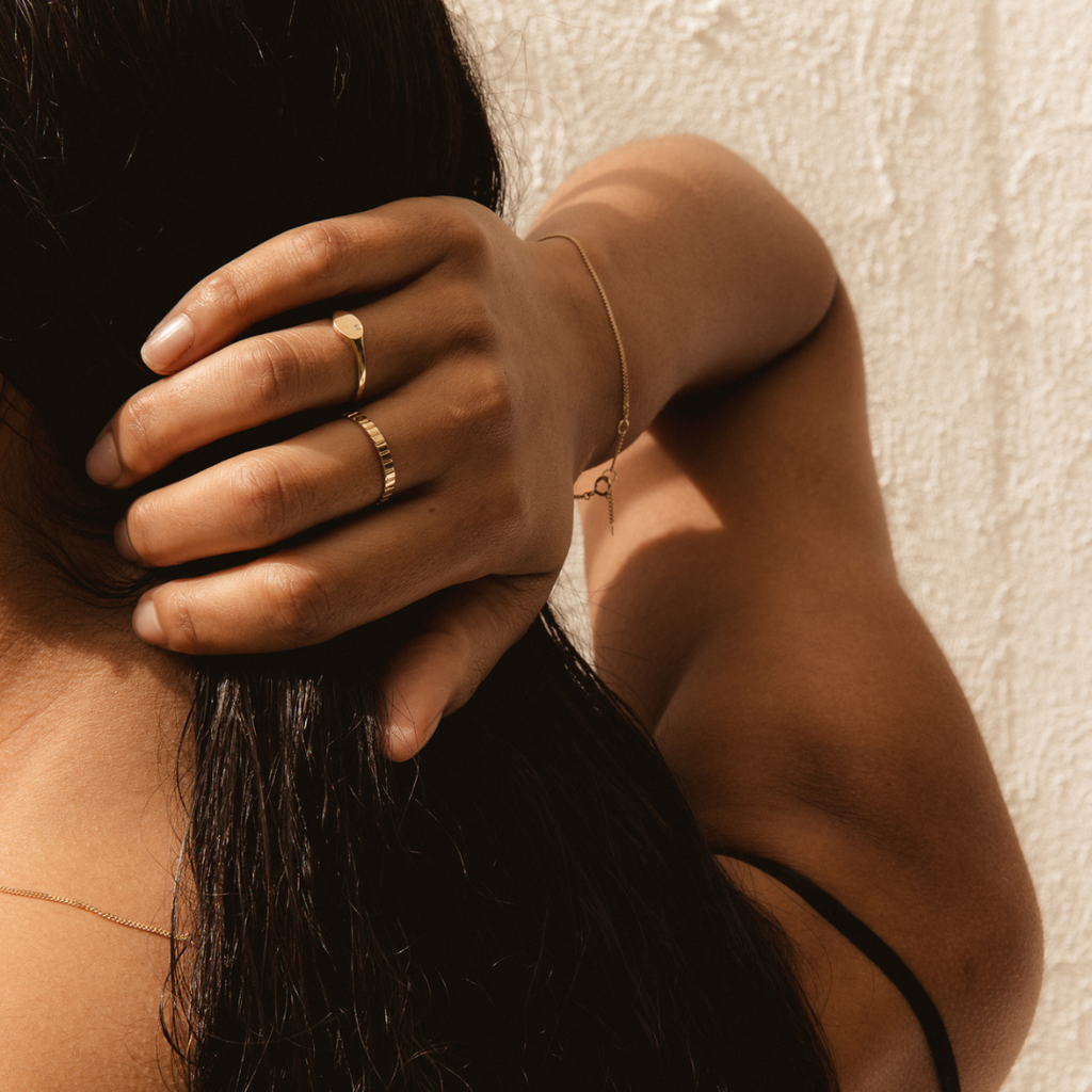 Ribbed Ring 14k Solid Gold