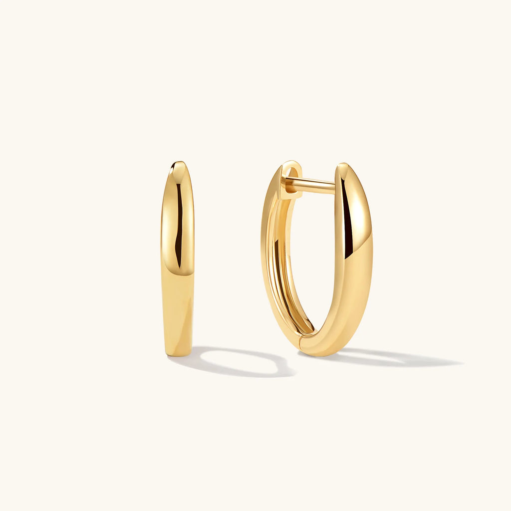Simple Gold Hoops 14k Solid Gold