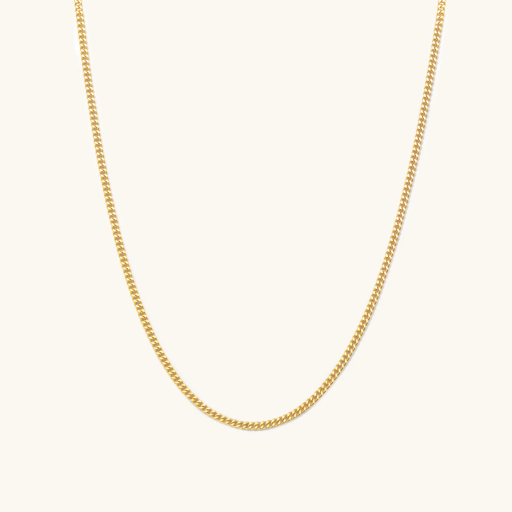 Curb Chain Necklace 14k Solid Gold