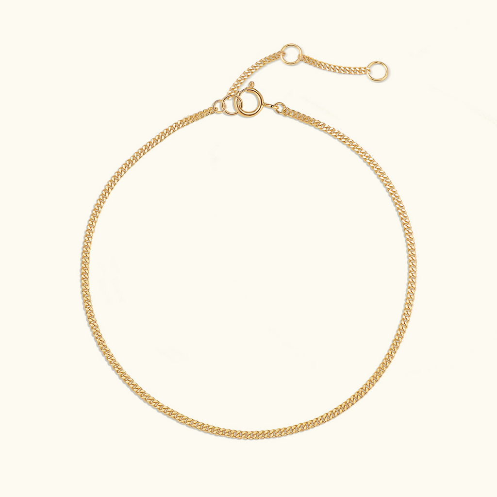 Curb Chain Bracelet 14k Solid Gold