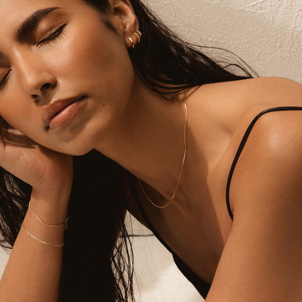 Curb Chain Necklace 14k Solid Gold