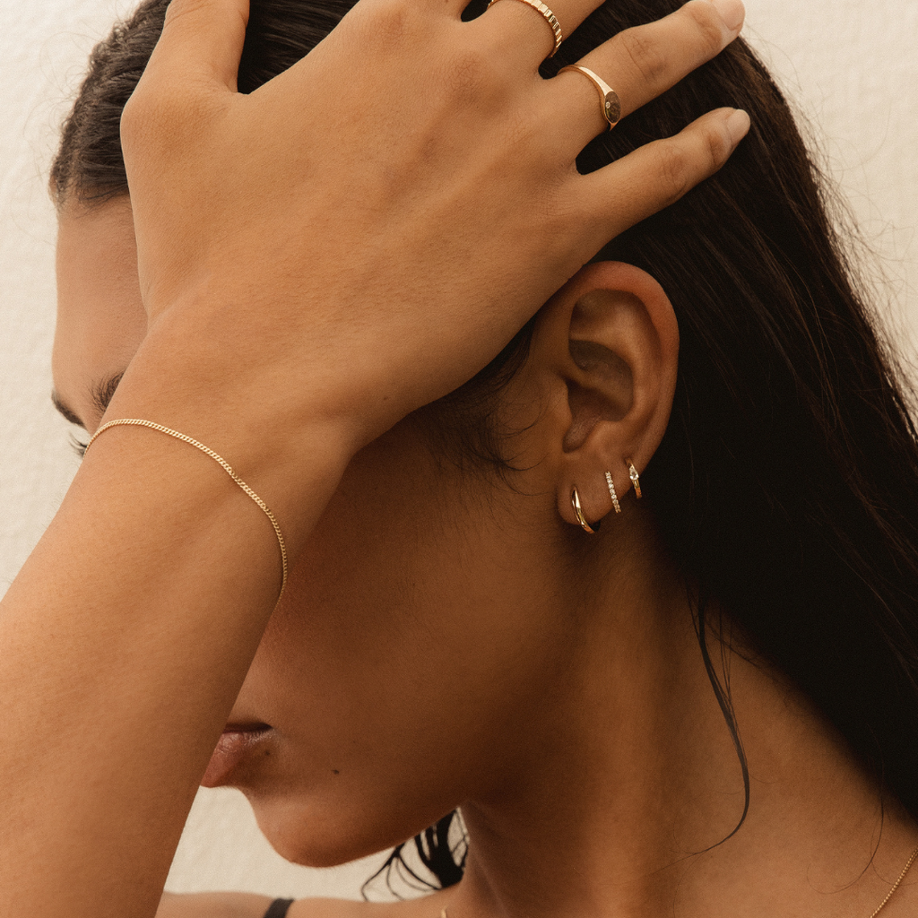 Curb Chain Bracelet 14k Solid Gold