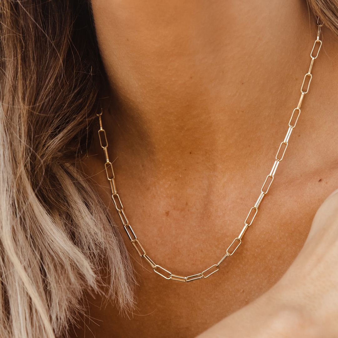 Gold 2025 paperclip chain
