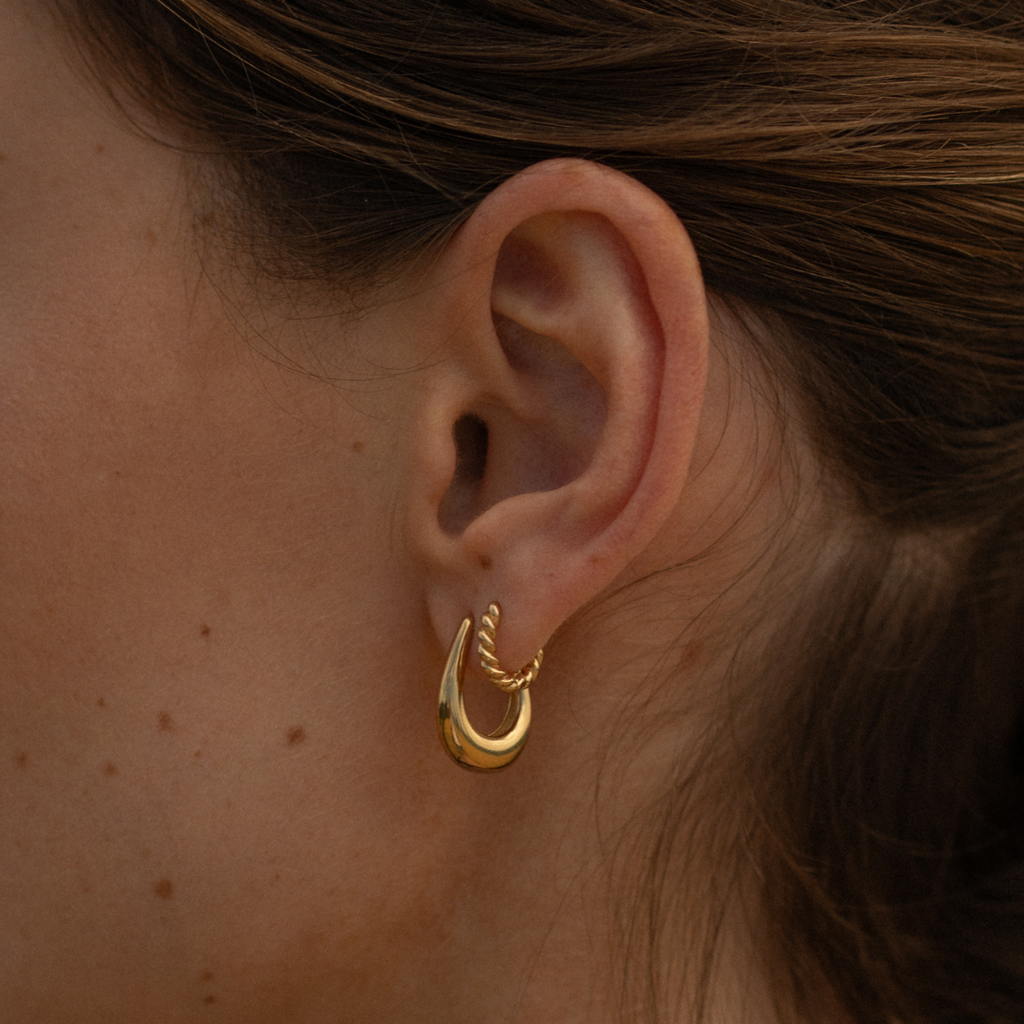 Twist Huggie Hoop Earrings