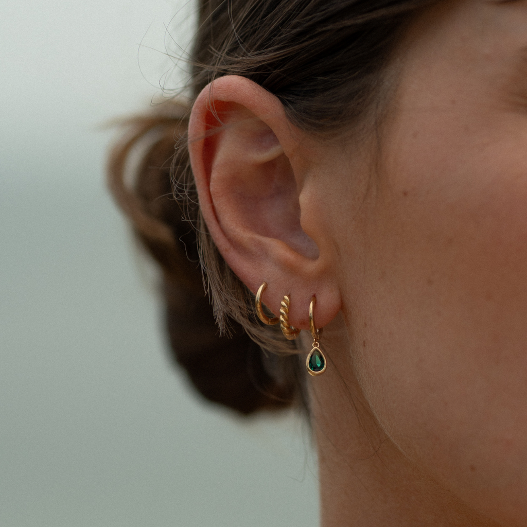 Teardrop Huggie Hoop Earrings