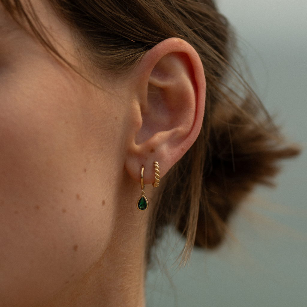 Teardrop Huggie Hoop Earrings