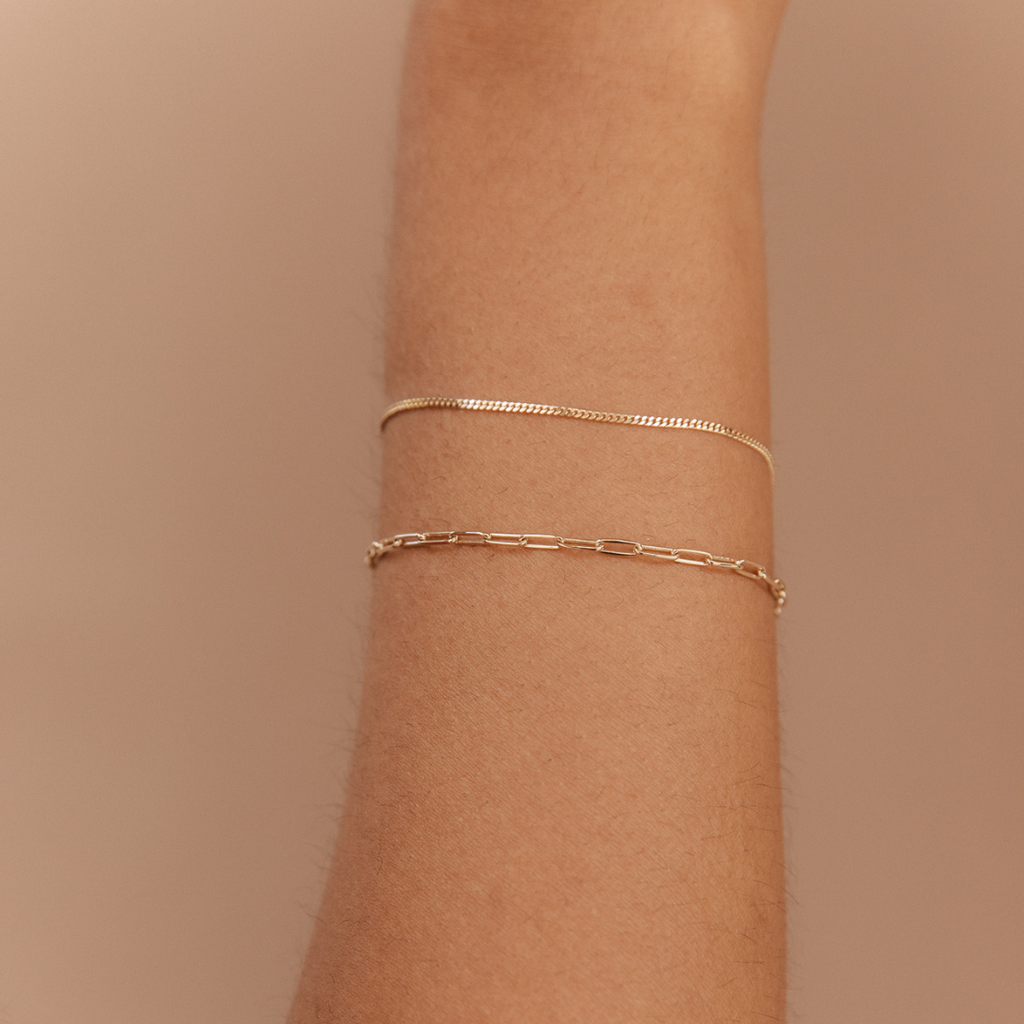 Paperclip Bracelet 14k Solid Gold