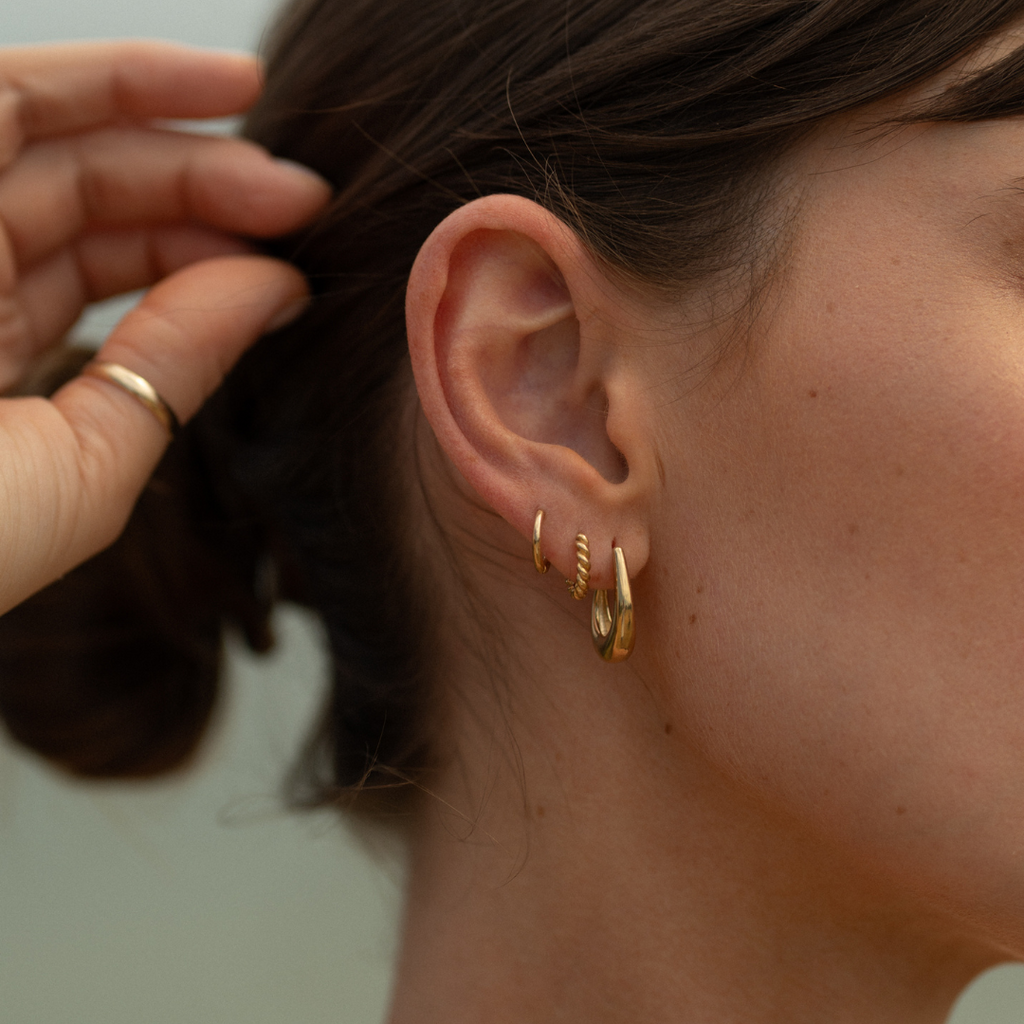 Twist Huggie Hoop Earrings