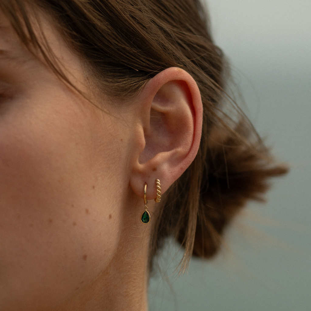 Twist Huggie Hoop Earrings