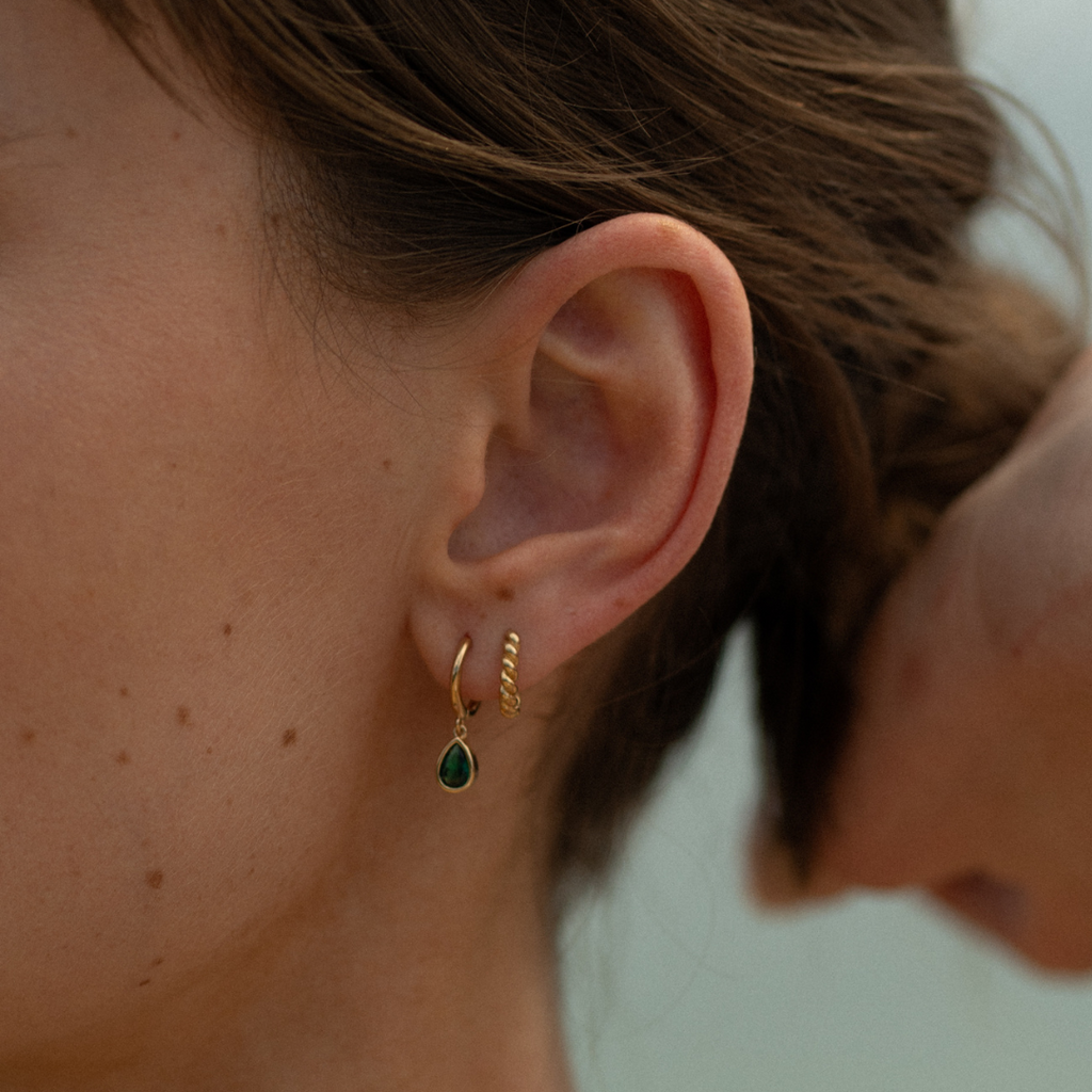 Teardrop Huggie Hoop Earrings