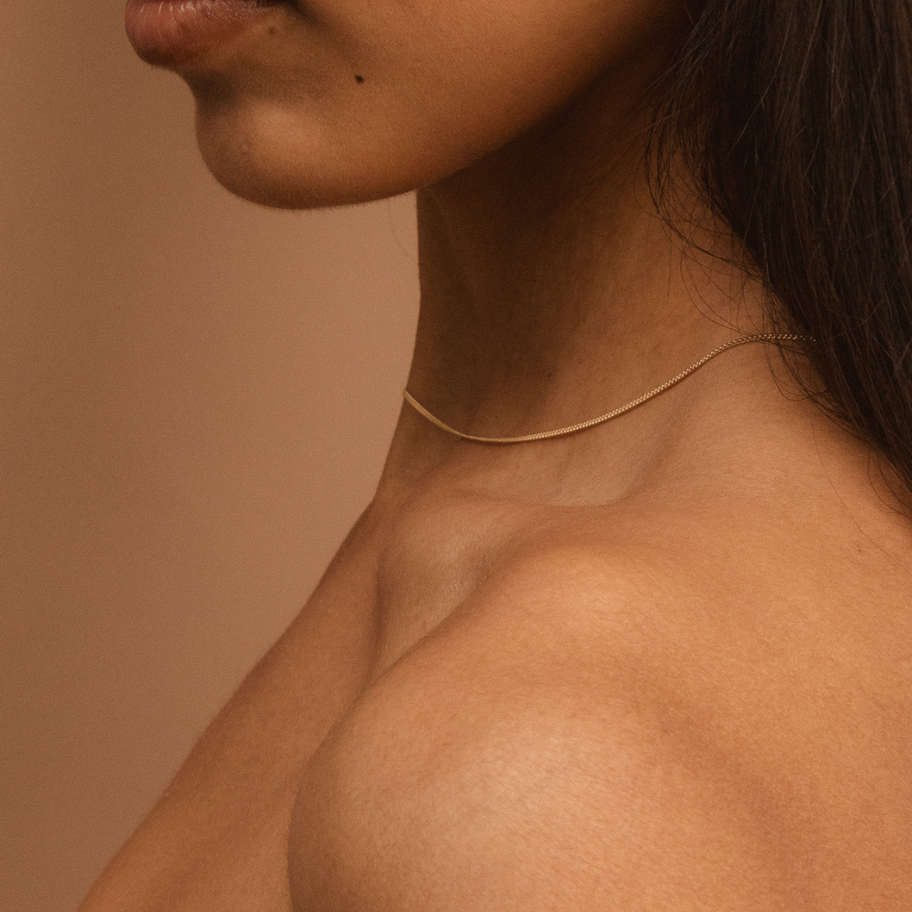 Curb Chain Necklace 14k Solid Gold