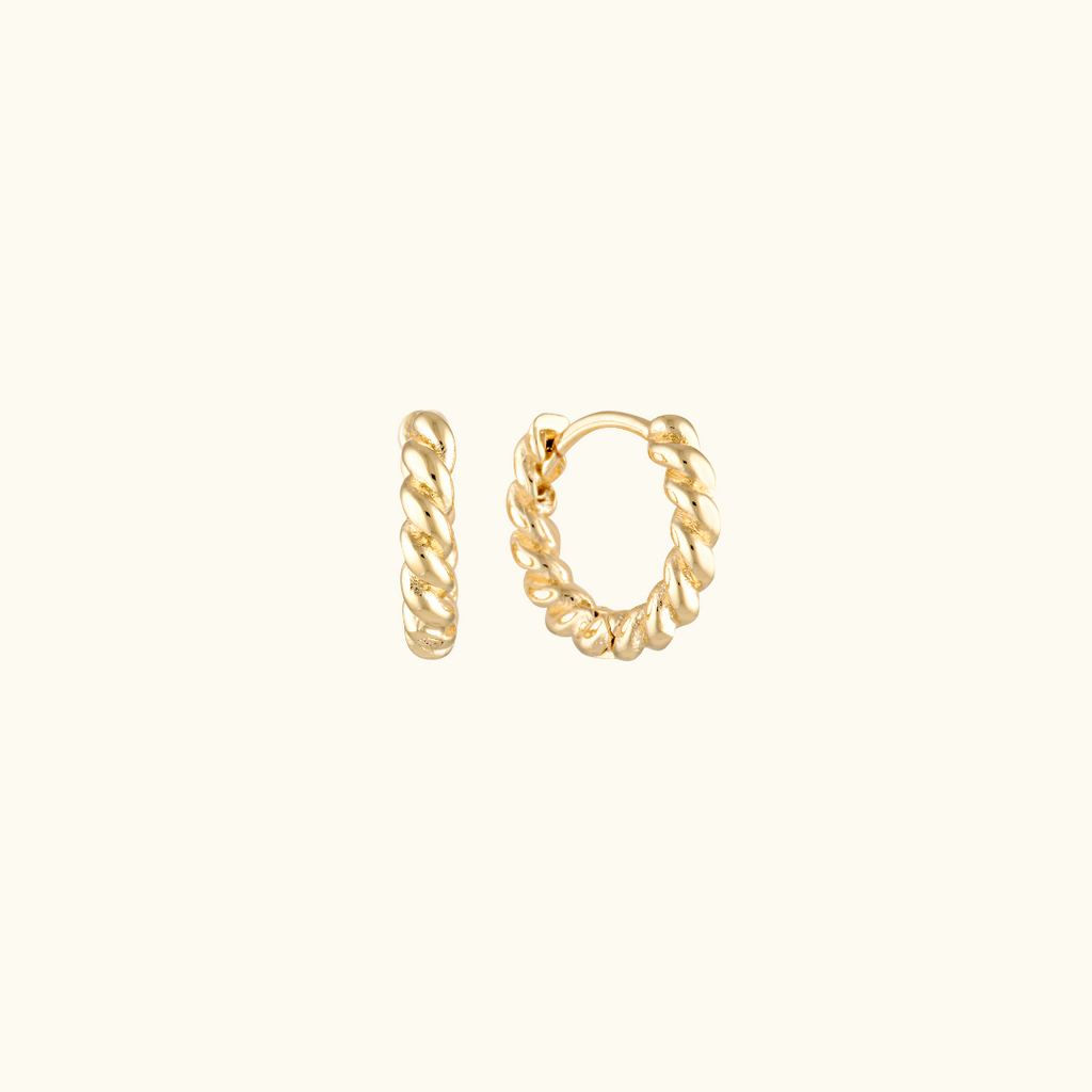 Twist Huggie Hoop Earrings