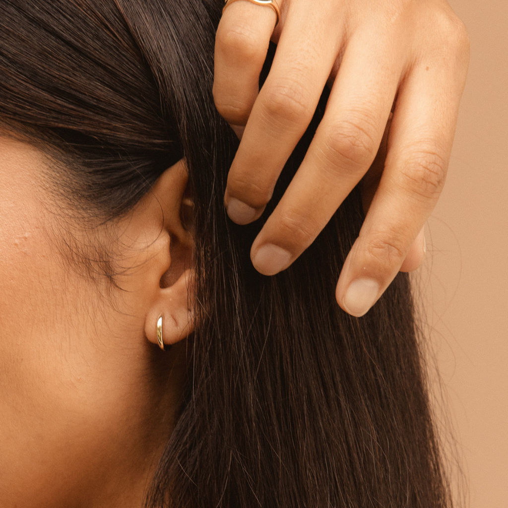 Simple Gold Hoops 14k Solid Gold