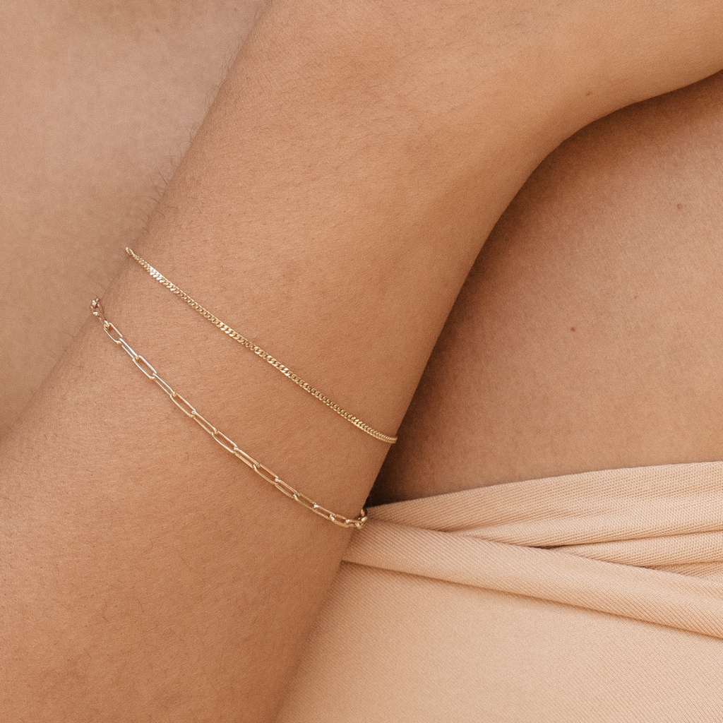 Curb Chain Bracelet 14k Solid Gold