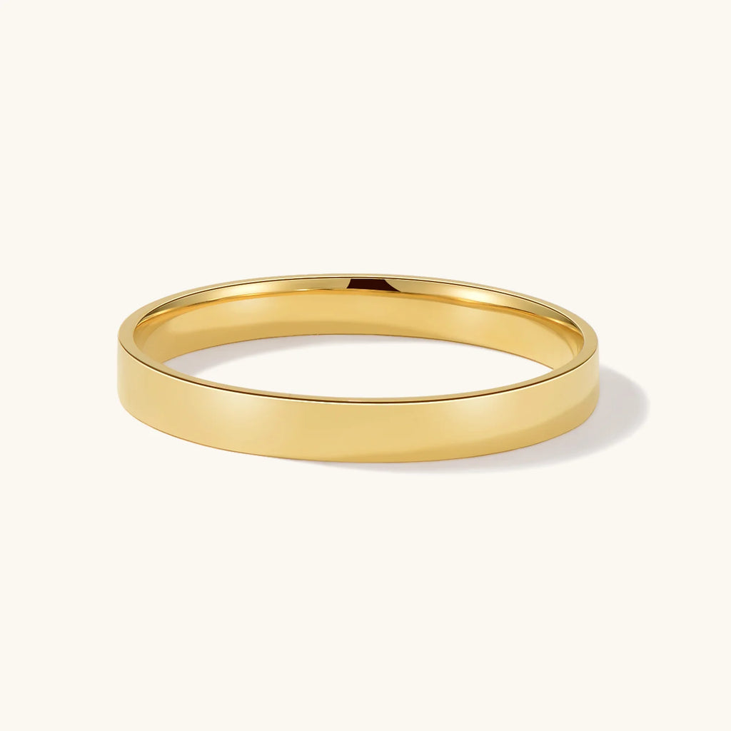 Flat Band Ring 14k Solid Gold