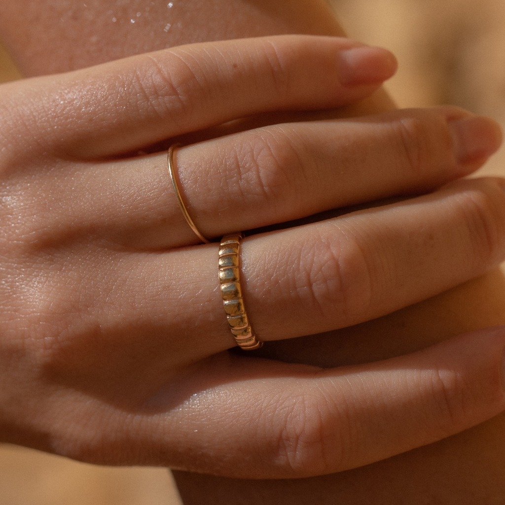 Thin gold 2025 stacking rings